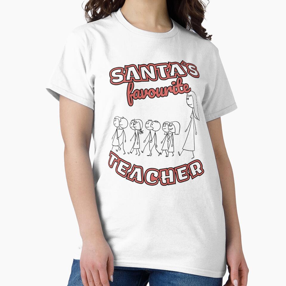 Santa’s Favourite Teacher – Cute Christmas Design - teacher and kids by Magda-Creates