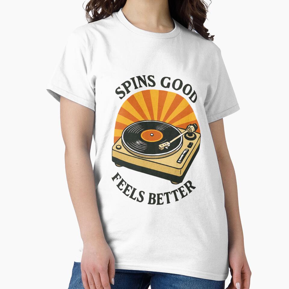 Spins Good Feels Better Vintage Retro Vinyl Record by MerchVersum