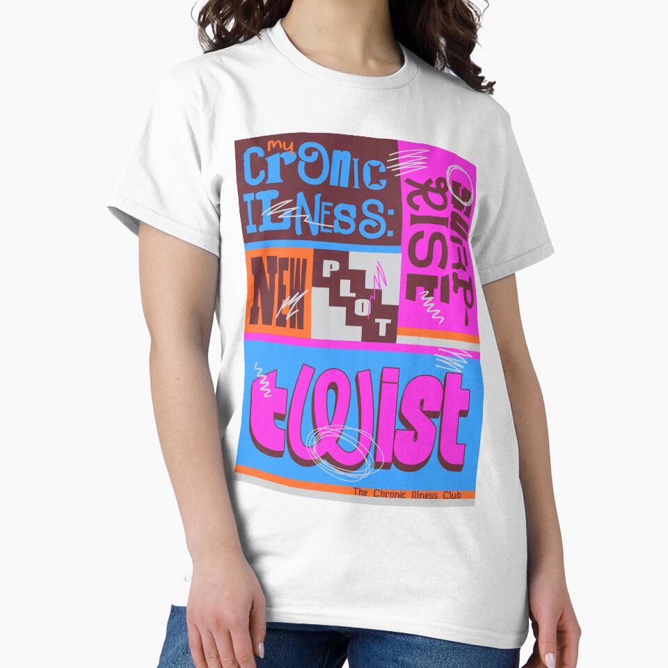 Chronic Illness Shirt Chronic Illness Plot Twist Chaos Type Collage Chronic Illness Humor Spoonie Life Mental Health Sarcasm by RealLifeMerchies