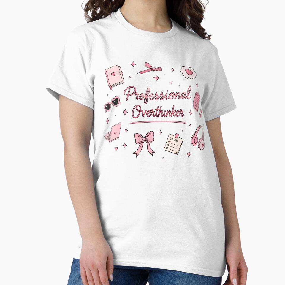 Professional Overthinker Cute Pink Coquette Funny Anxiety Girl Gift by AnnDesignStudio