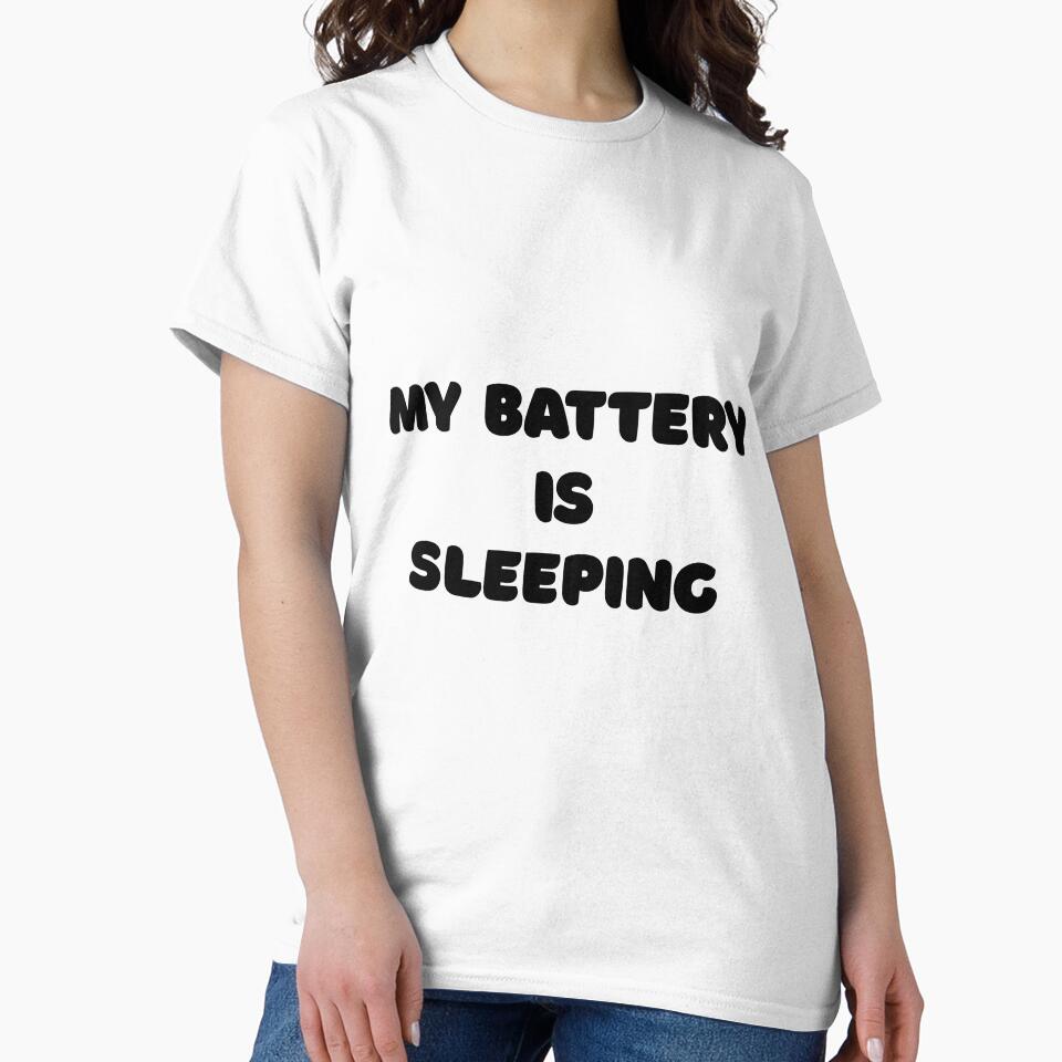 My Battery Is Sleeping Hilarious Social Anxiety Low Energy Meme by FarazDesign110