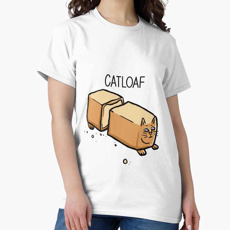 Sliced Catloaf, Cat Bread Loaf Funny Cat Lover Digital Illustration by AlmightyClaire