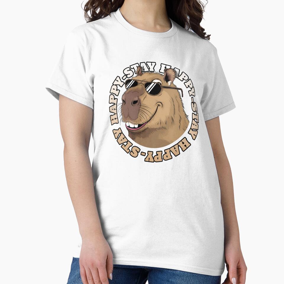 Capybara - Stay Happy 02 by RiceArtShop