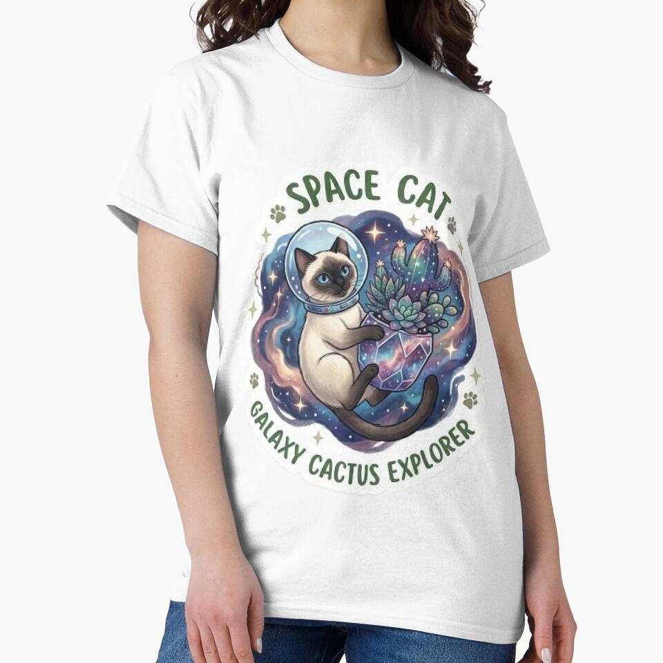 Space Cat Galaxy Cactus Explorer - Cosmic Succulent Sticker by Barkashow