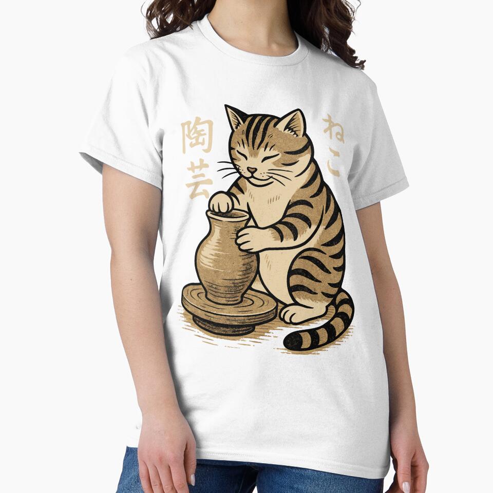 Funny Pottery Japanese Cat Ceramicist Ceramic Artist by lanynx design