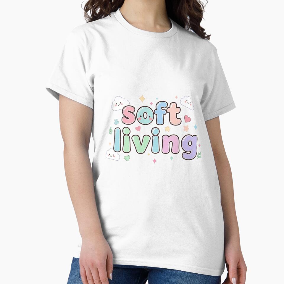 Soft Living – Cozy Self Care Aesthetic Quote Sticker by MongOficial
