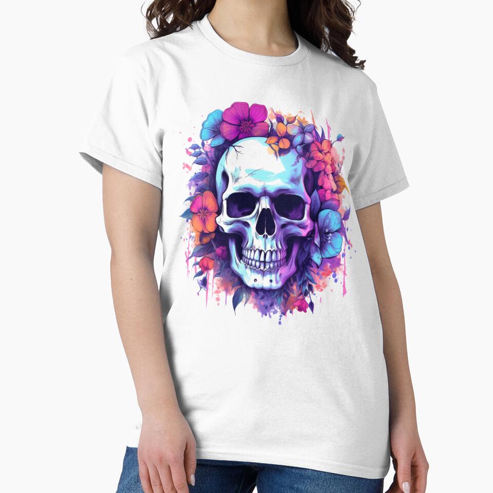 Skull with Flowers by ttntt