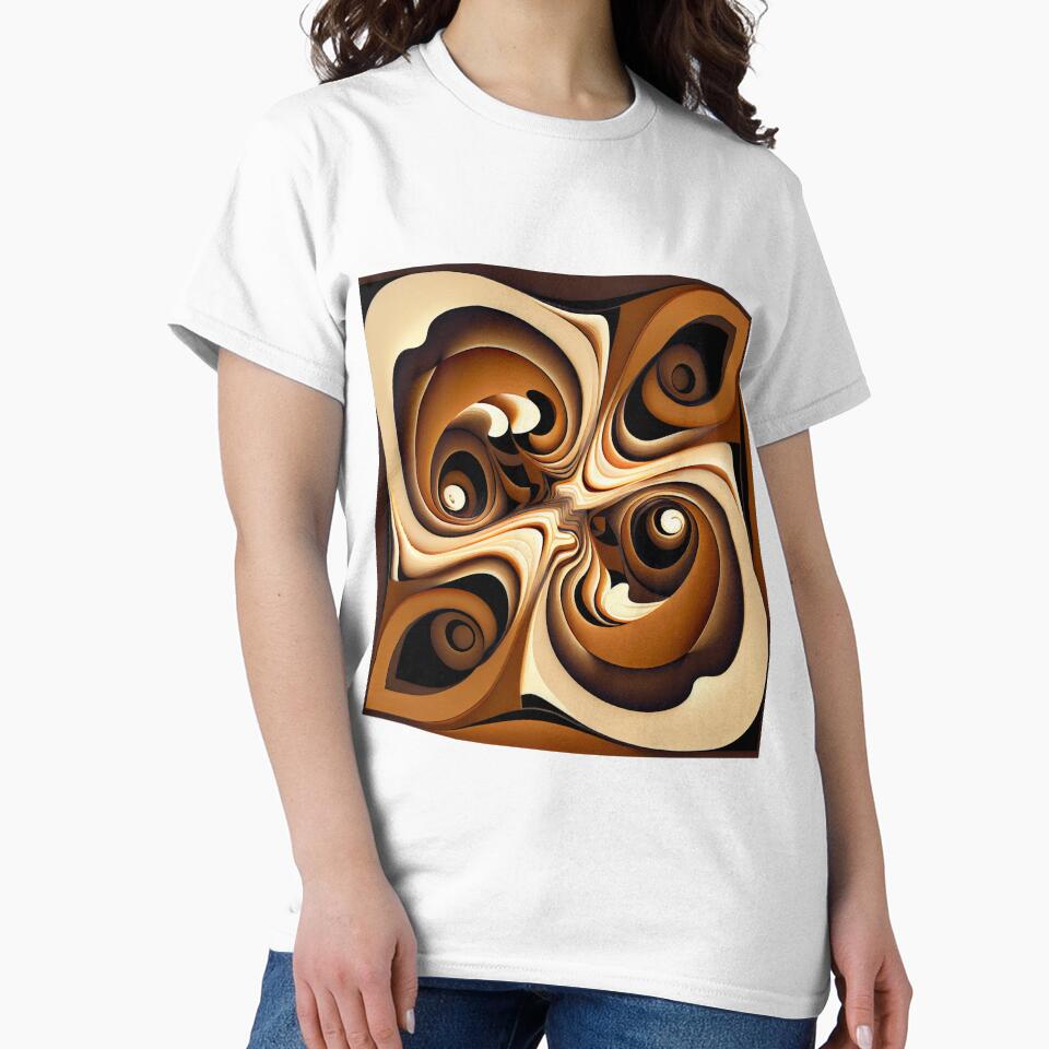 Contemporary Ceramic Brown Energetic Contemporary Pattern Digital Painting by CodeAndColors