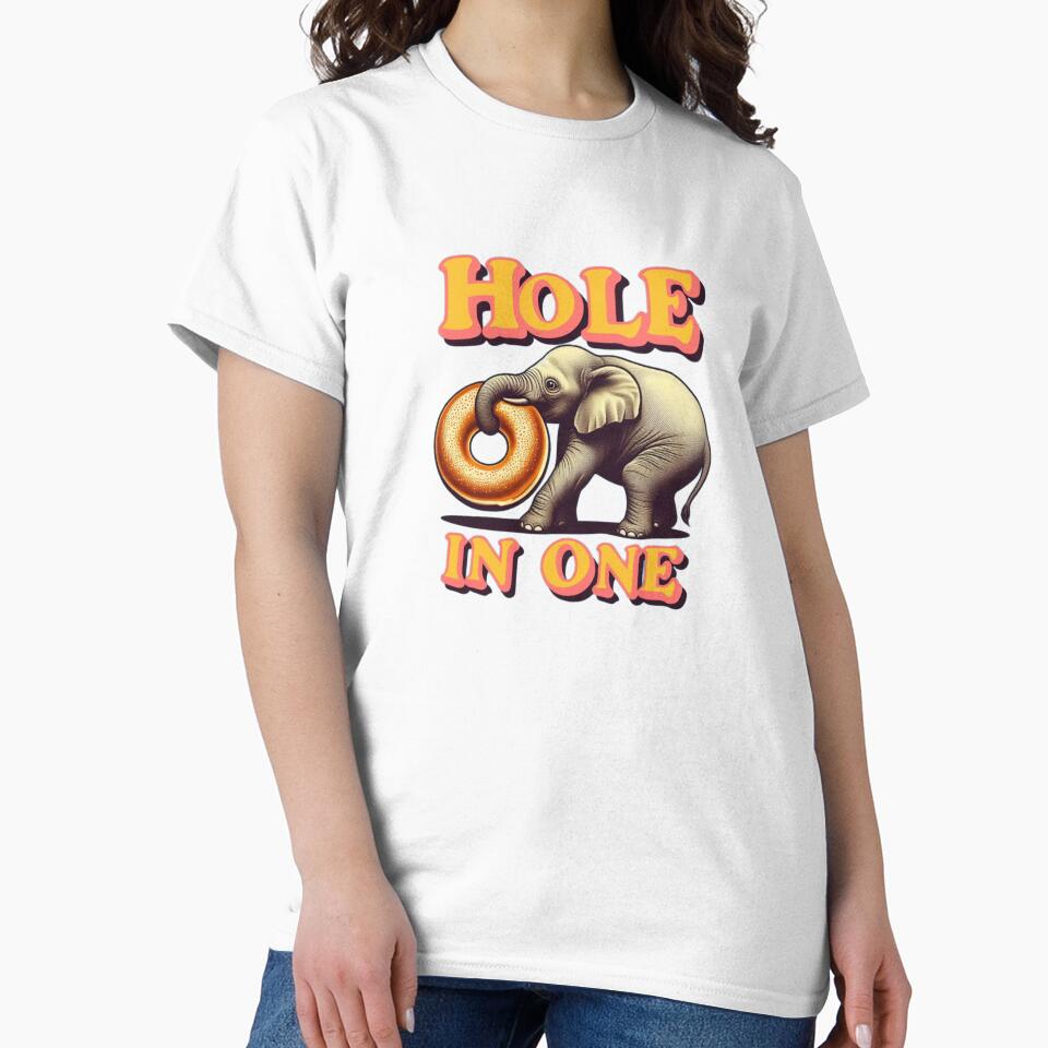 Elephant with Bagel – Hole in One Funny Foodie Animal Art by harmzk90