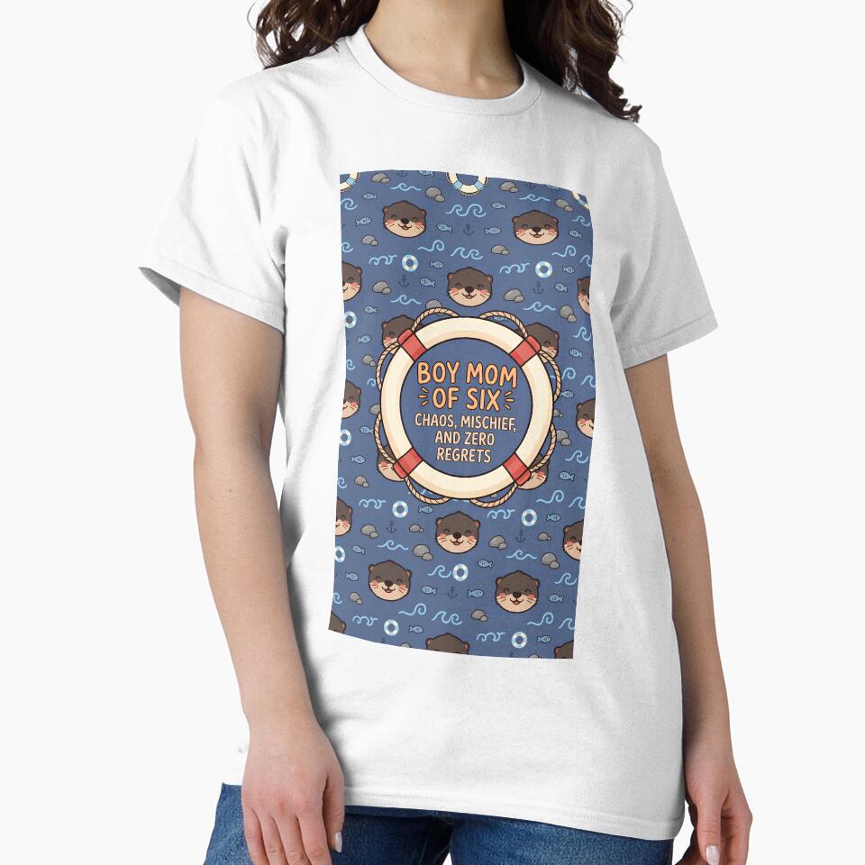 Boy Mom of 6 Cute Otter Pattern by Itsheartshop