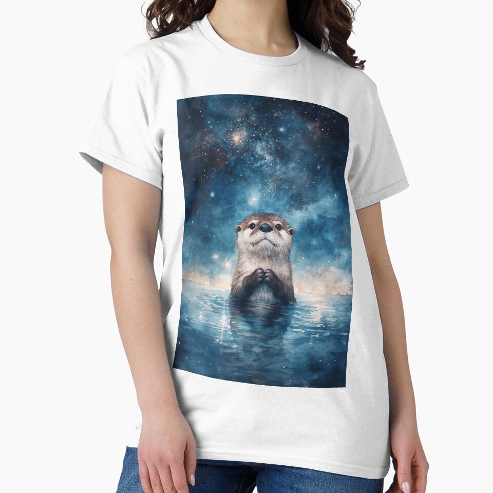 Cosmic Curiosity – Otter Beneath the Stars by AshiraCreations