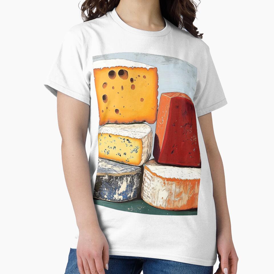 A Rustic Tower of Cheeses Showcasing Texture, Color and Artful Culinary Display by OlfactoART Studio