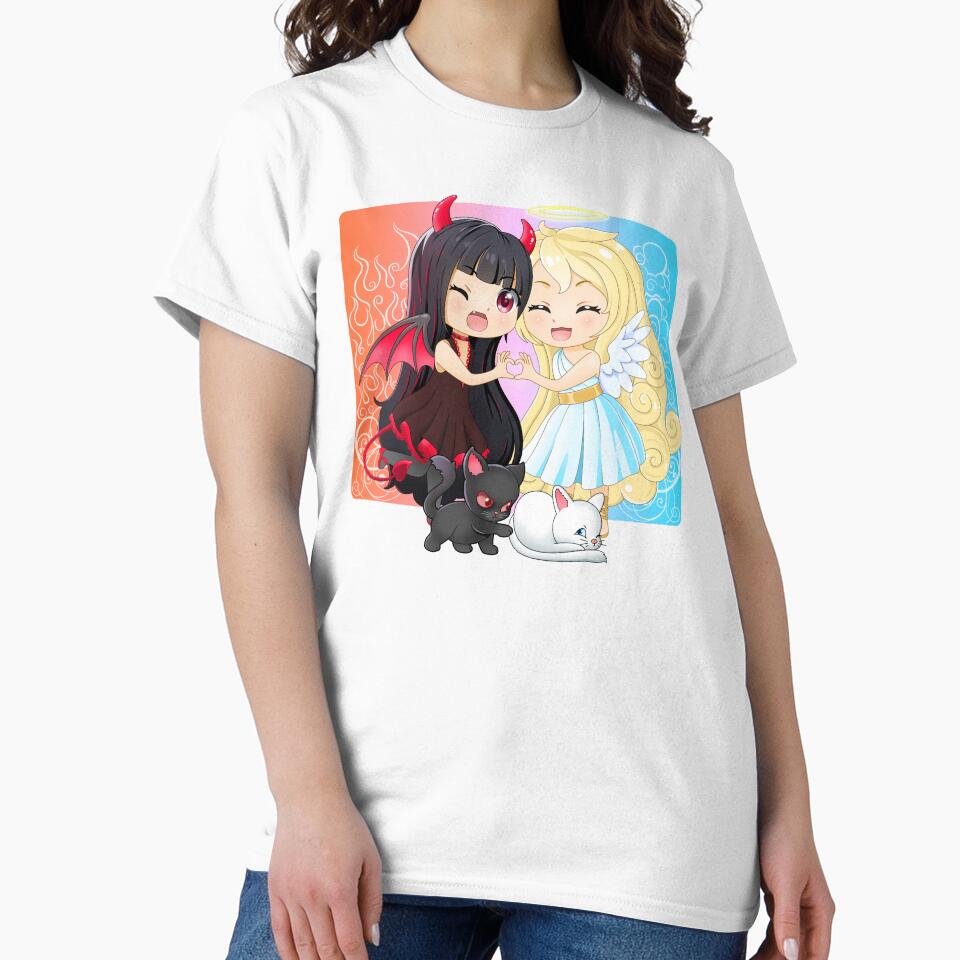 Anime Chibi Devil and Angel Love (and Kitties) by EllyMellow