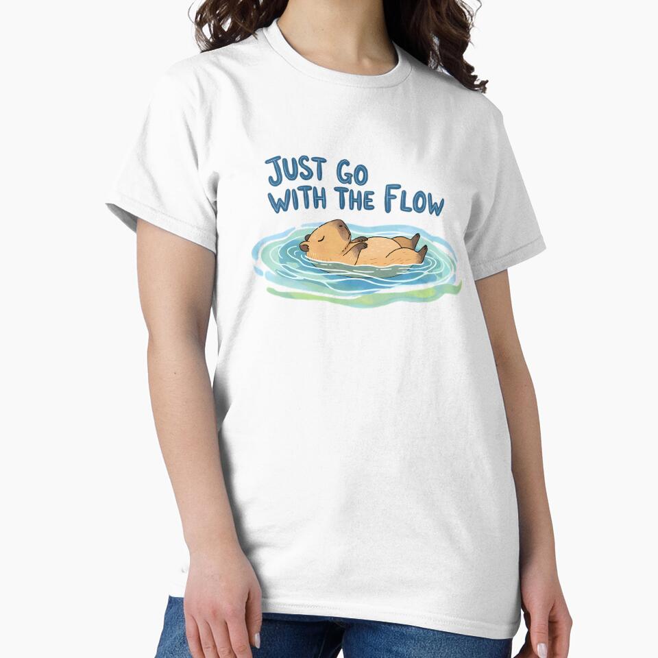 Just Go With The Flow Capybara - Cool Water Serenity by FreshPrintCo