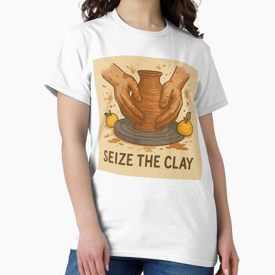 Seize the Clay Pottery Wheel Clay Artist T-Shirt by Brunski-Tech