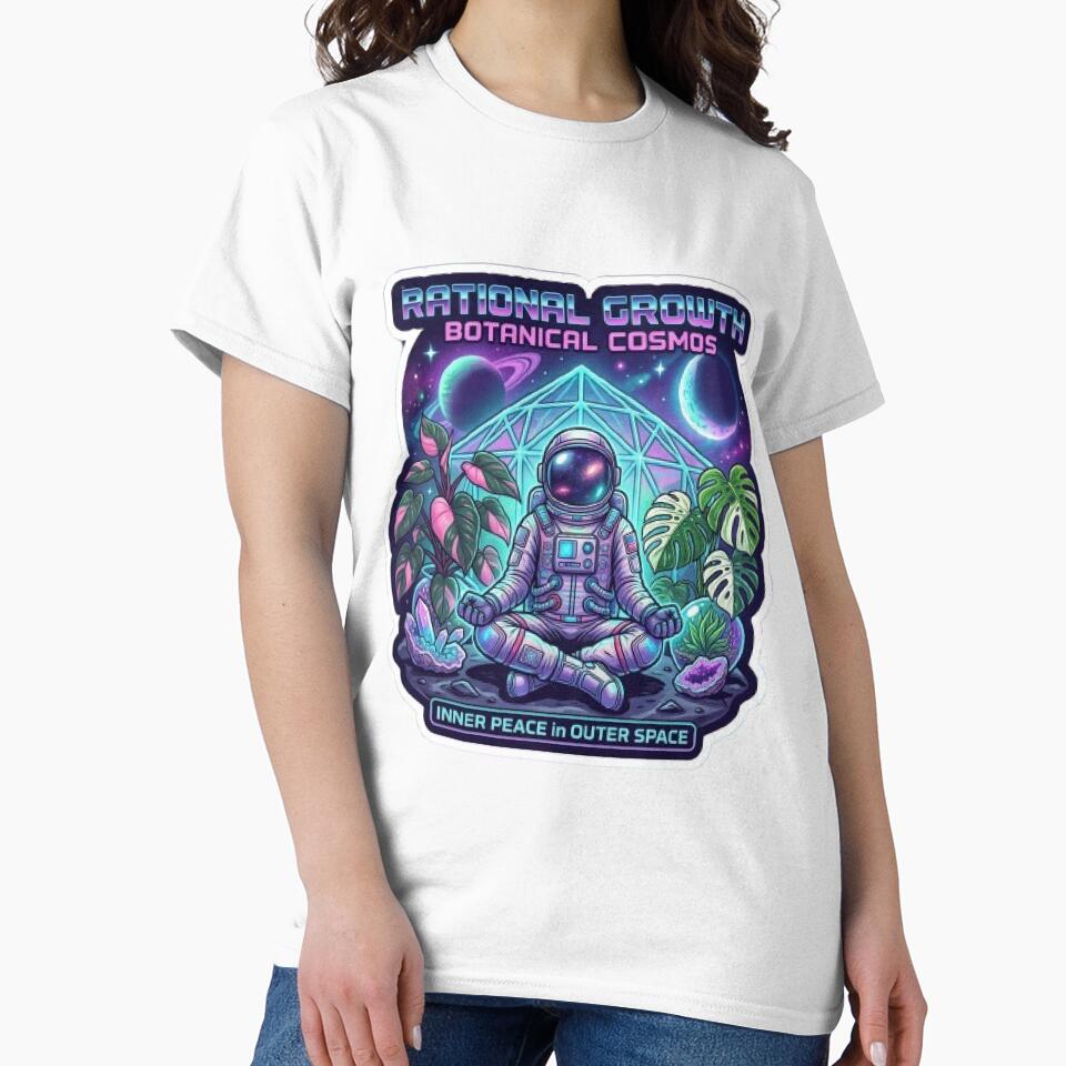 Zen Astronaut in Rare Botanical Galaxy - Aesthetic Space Garden by Barkashow