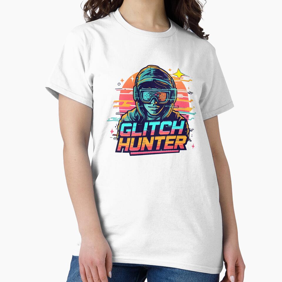 Glitch Hunter Gamer – Retro Futuristic Gaming Art by PHRASEandSTYLE