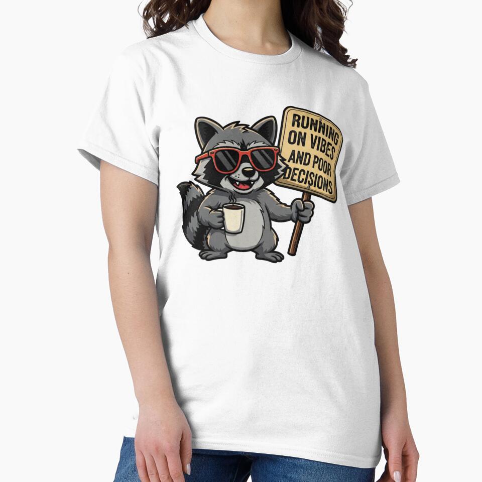 Running on Vibes and Poor Decisions Funny Raccoon Meme by  Existential