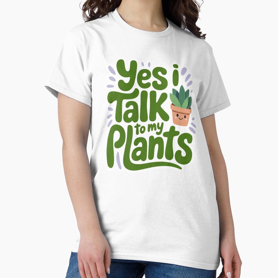 Yes I Talk to My Plants – Funny Urban Gardening Quote Typography by Timeless Design