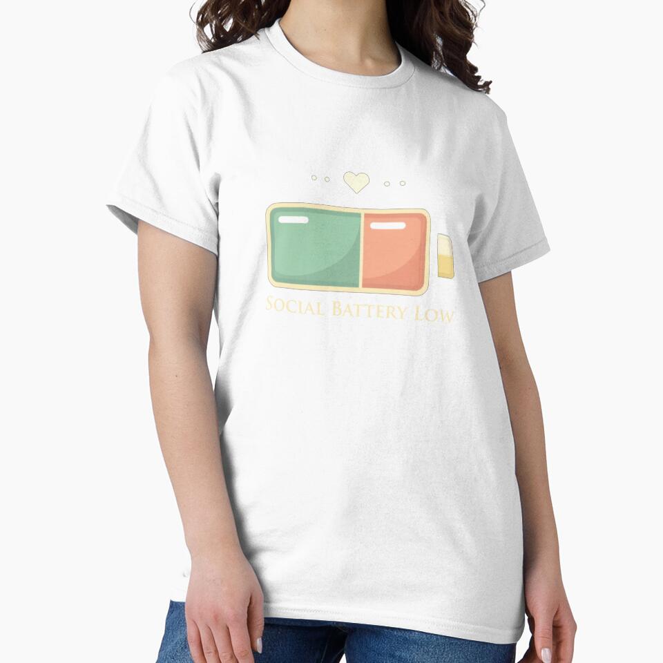 Social Battery Low Introvert Funny Design by dkza