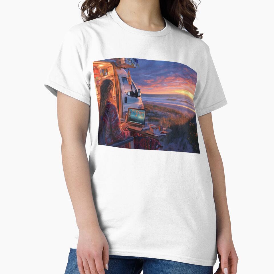 Digital Nomad Dreams: Sunset at the Beach by ACuriousshoppe