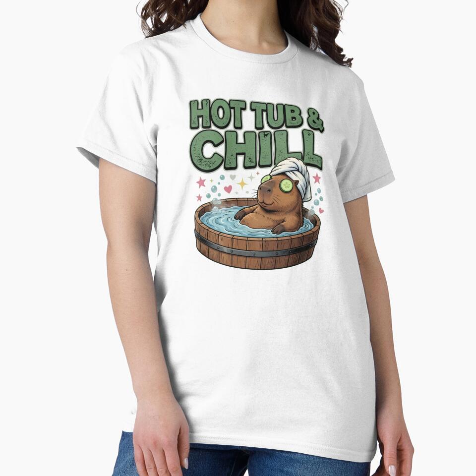 Hot Tub & Chill Capybara Relaxing Design by TshirtsOnline-