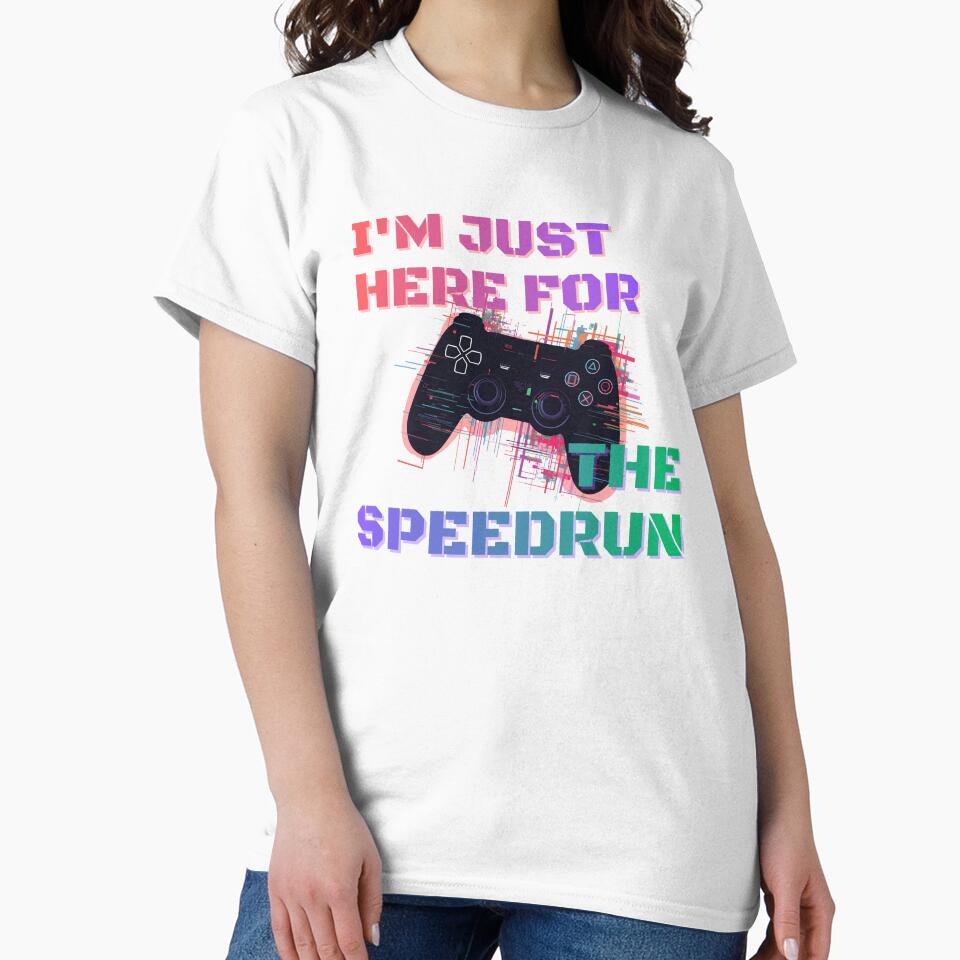 I’m Just Here for the Speedrun – Glitch Controller Cyber Gamer Design by PHRASEandSTYLE