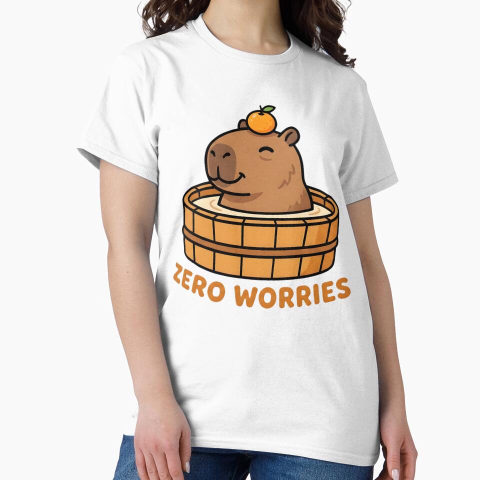 Zero Worries Capybara Relaxing in Hot Tub by webdev27