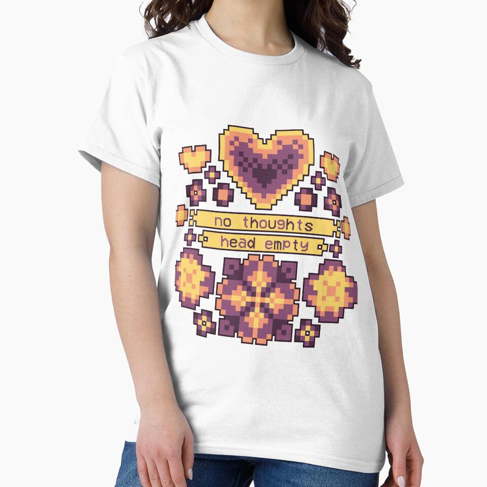 Floral 8bit No Thoughts [old world] by deadbeatprince-typography