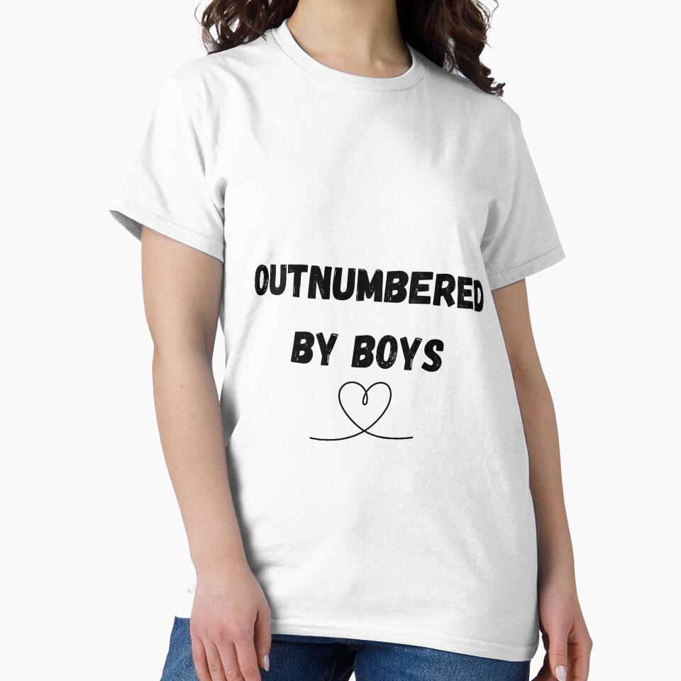 Funny Boy Mom Shirt Outnumbered By Boys T-Shirt, Mother of Sons Gift, Chaos Coordinator Graphic Tee by pipolabco