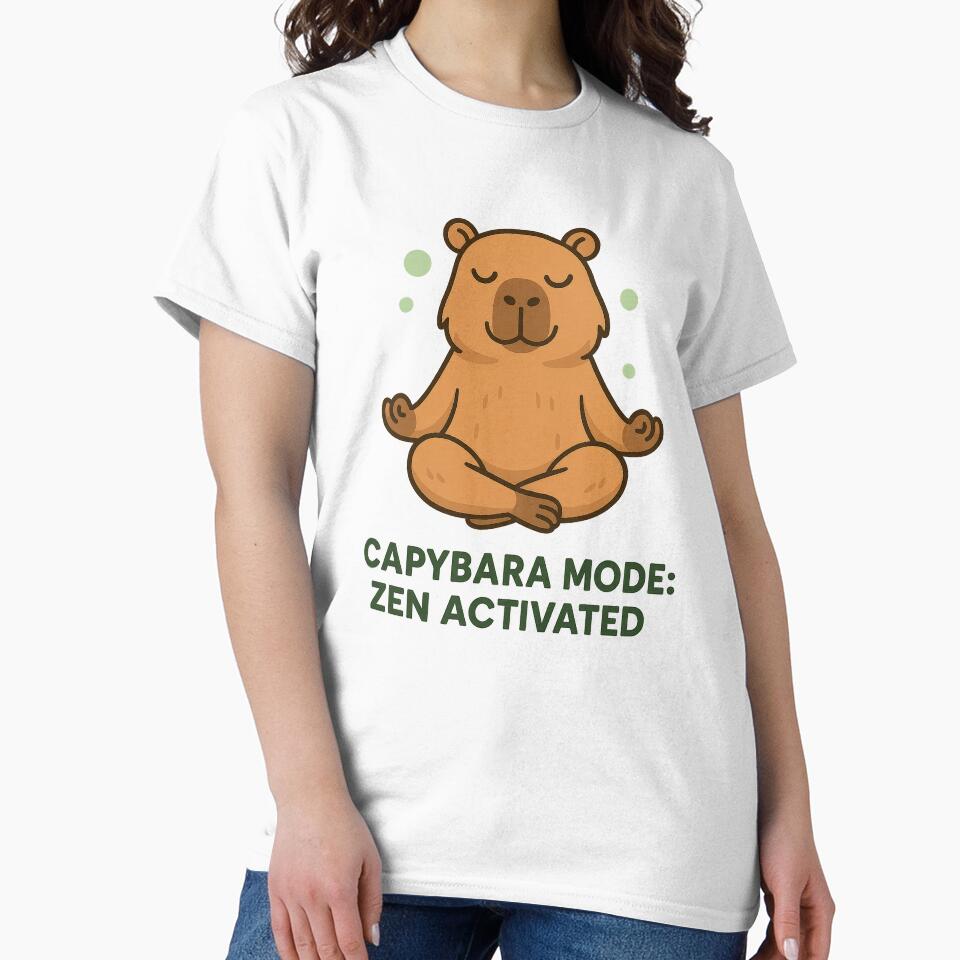 Capybara Mode Zen Activated Funny Chill Capybara Design by RetroPop23