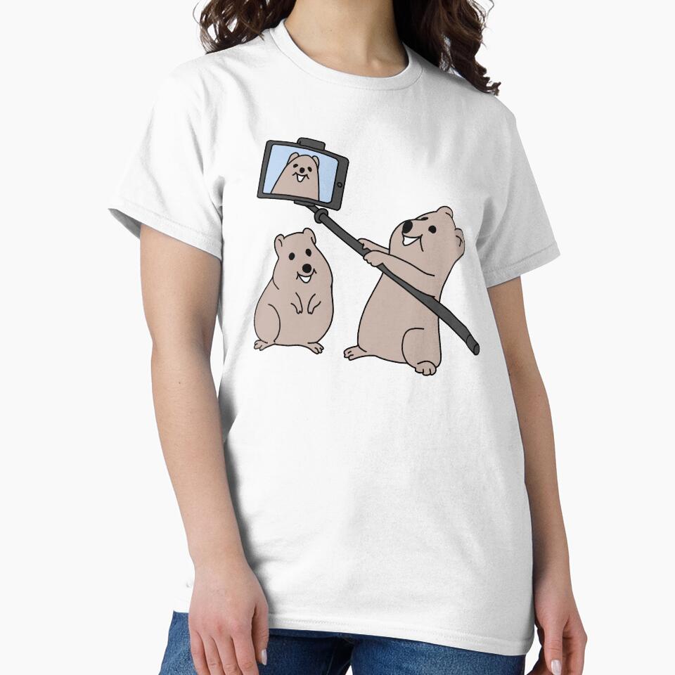 Cartoon Quokka taking a selfie by line-on-line