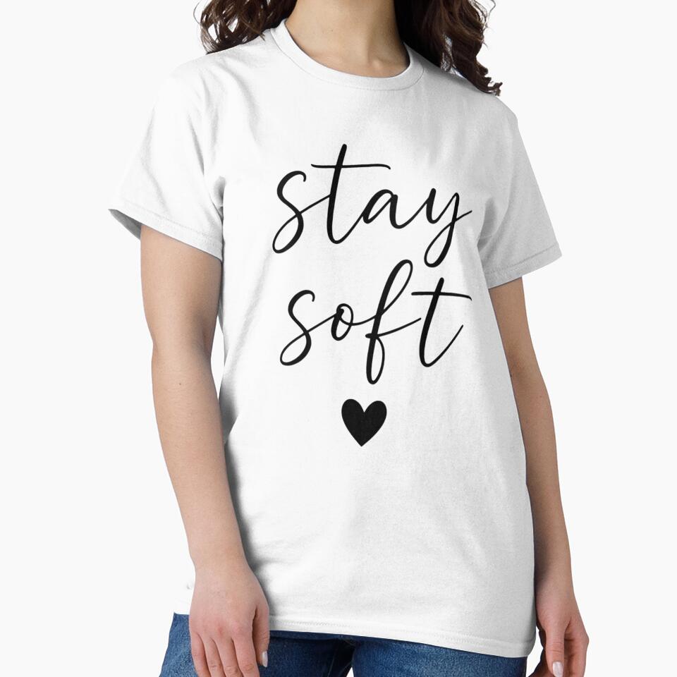 Stay Soft Aesthetic Typography – Minimalist Self Love Quote Design by Aedition