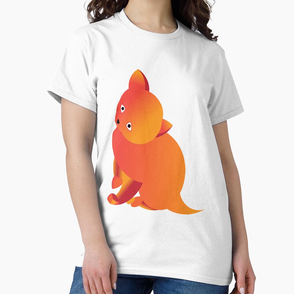 Fuzzy Gradient Orange Quokka Marsupial Art - Cute Minimalist Wildlife Design by Abaseen