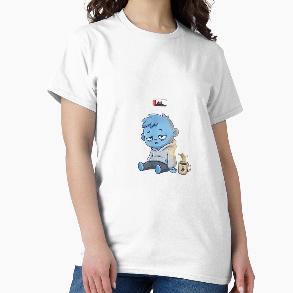 Low Social Battery Funny Introvert Coffe Energy Humor Tee T-Shirt by KTY-NUSS