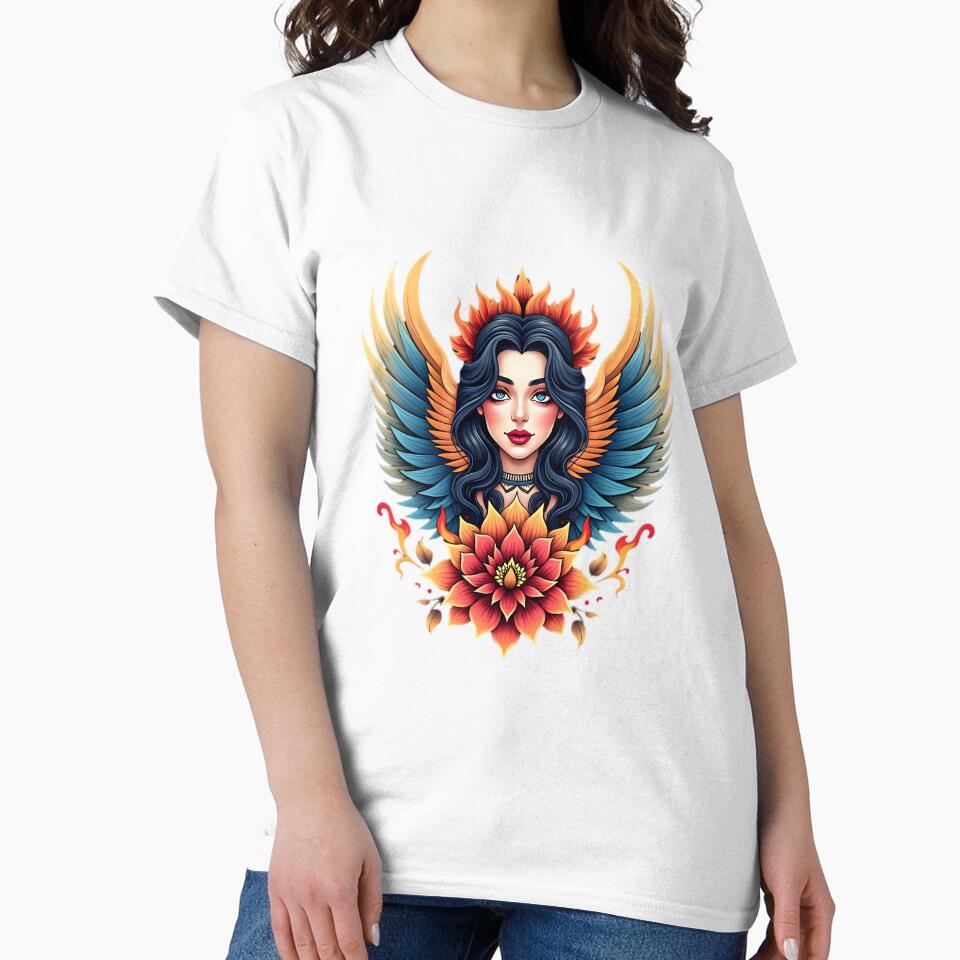 Traditional Winged Woman Tattoo Art by macadolie