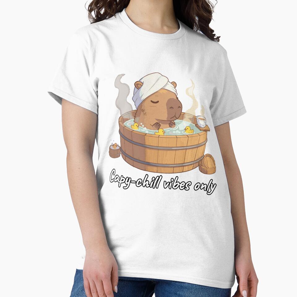 Capybara Bath Time – Capy-Chill Vibes Only Cute Animal Art by imaginariun