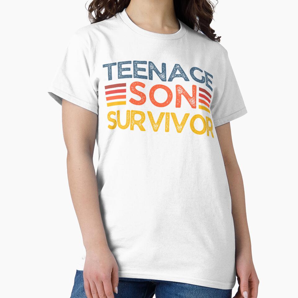 Funny Teenage Son Survivor Retro by JerdbordinShop