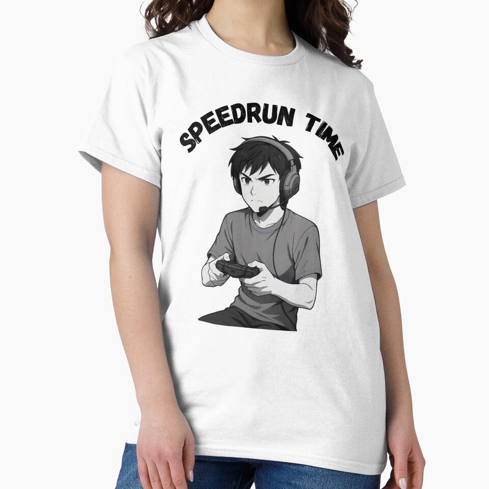 Speedrun Time Anime Gamer – Competitive Gaming Illustration by PHRASEandSTYLE