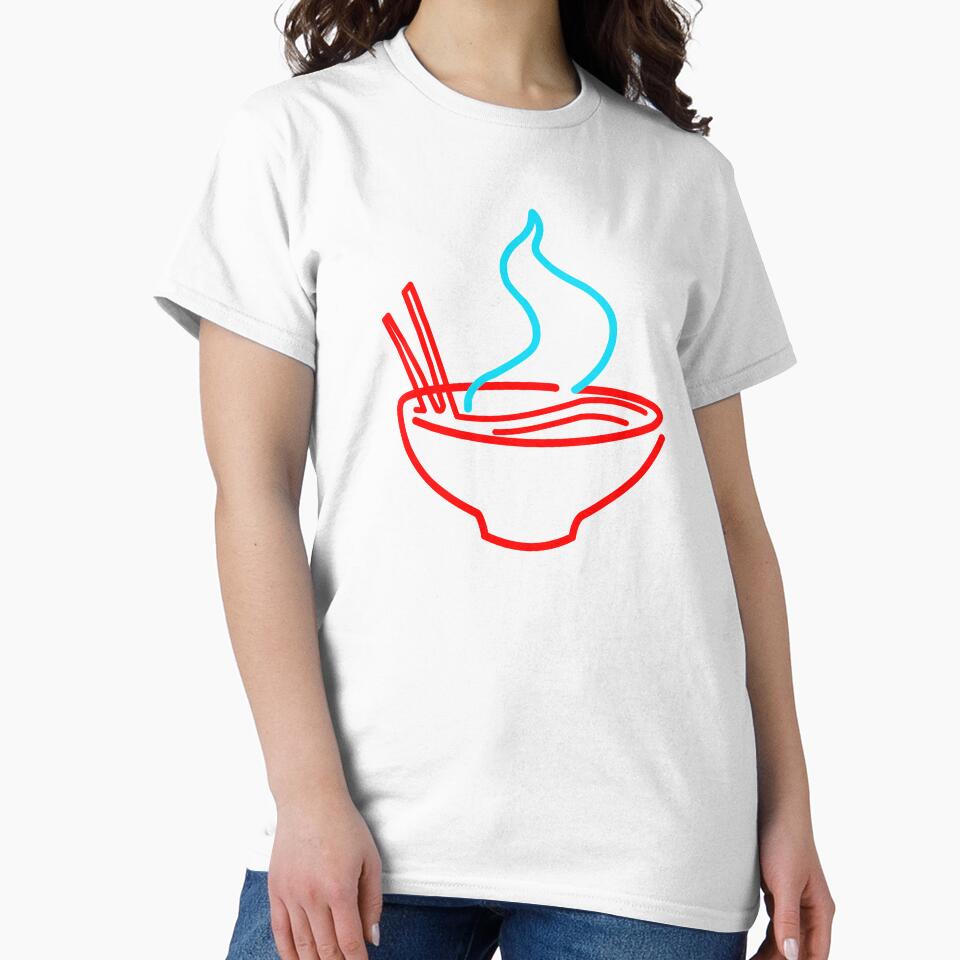 Spicy Ramen Noodles Neon (Medium Graphic on White) by Casa de Garcia