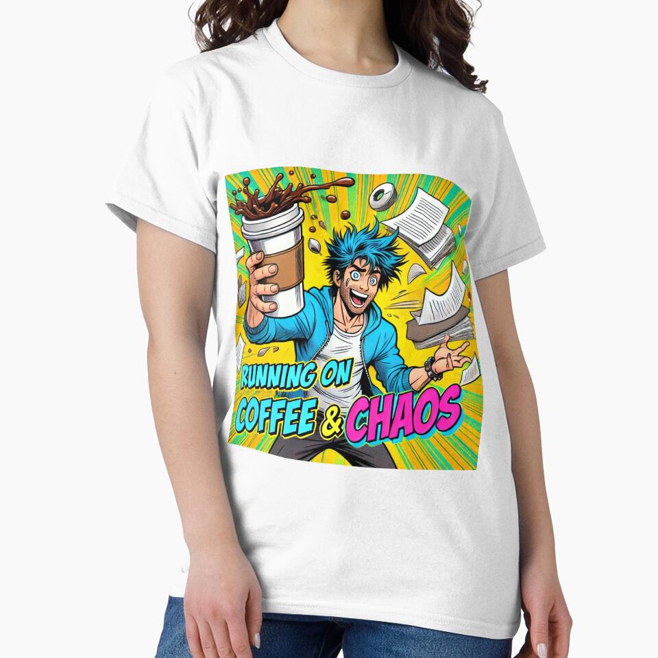 Running on Coffee and Chaos – Funny Comic Style Design by MemeMakersLab