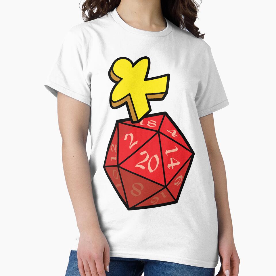 Meeple Rolling The 20-sided Dice by DesignLacco