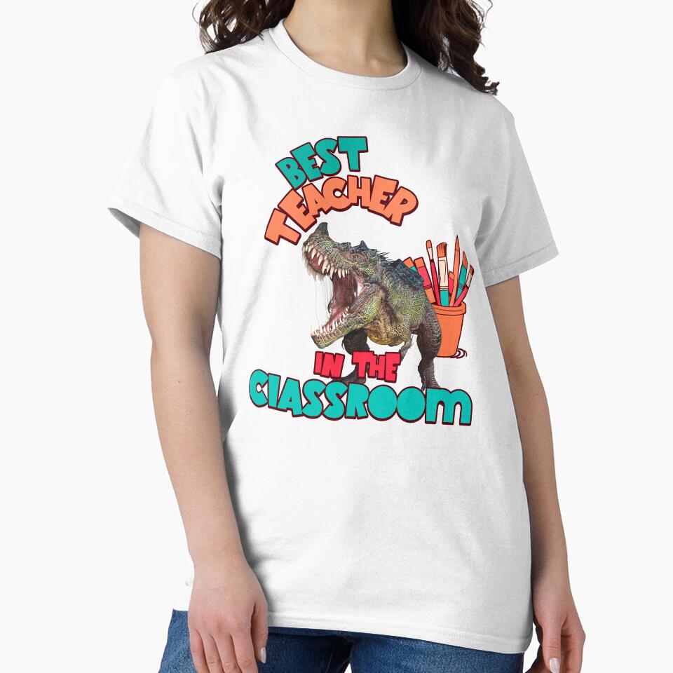 Funny Dinosaur Art Teacher Classroom Humor Design by Vac1