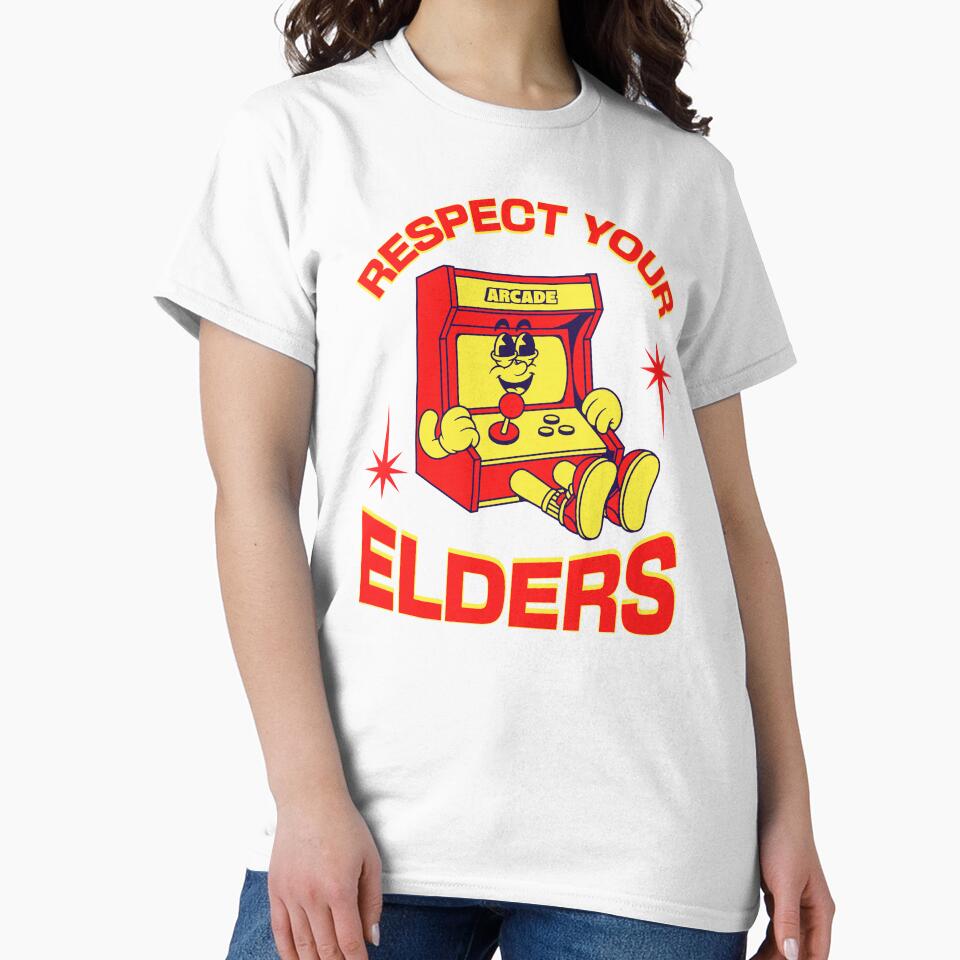 Respect Your Elders Retro Arcade Machine Video Game Vintage by Abaseen