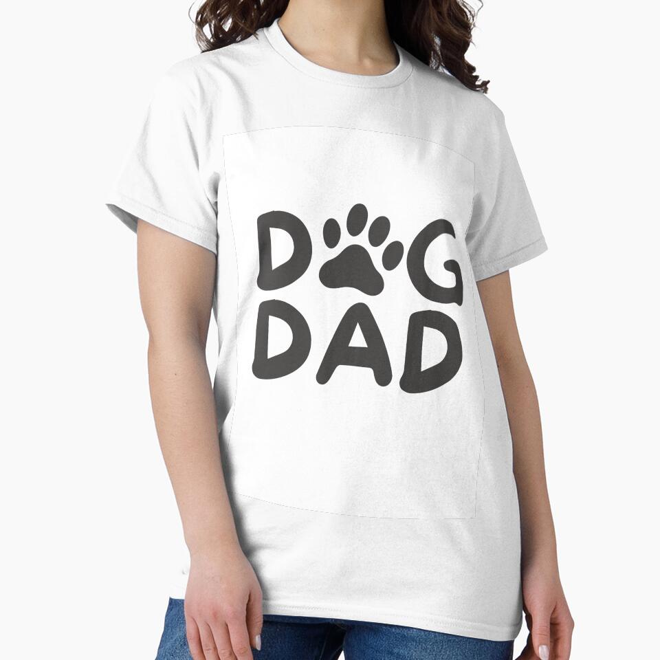 Simple Minimalist Dog Dad Modern Typography Paw Print Gift by Timoniemma