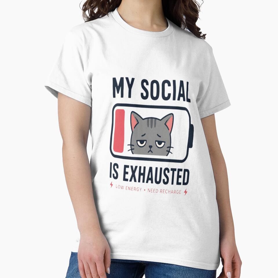 Low Social Battery Cat Funny Introvert Graphic by ArtoryNest