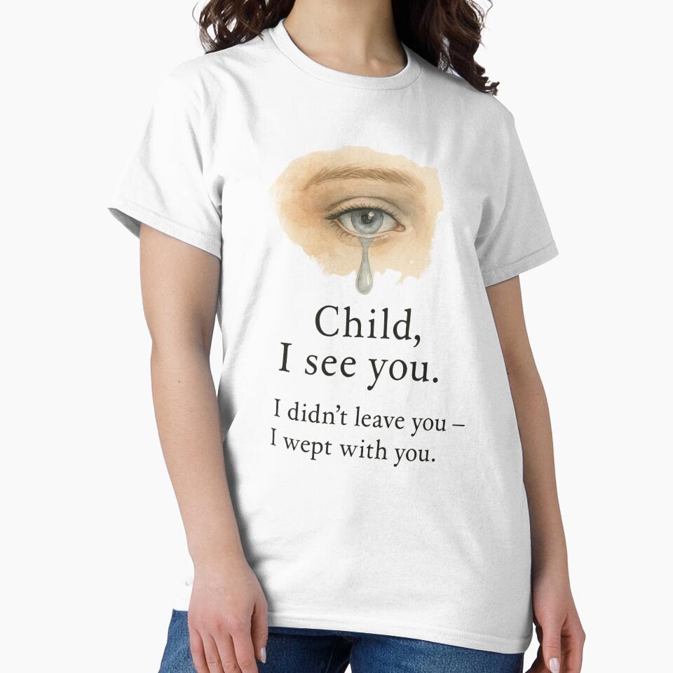 Child, I See You – Healing Christian Tearful Eye Design with Comfort Quote by astersgraphics
