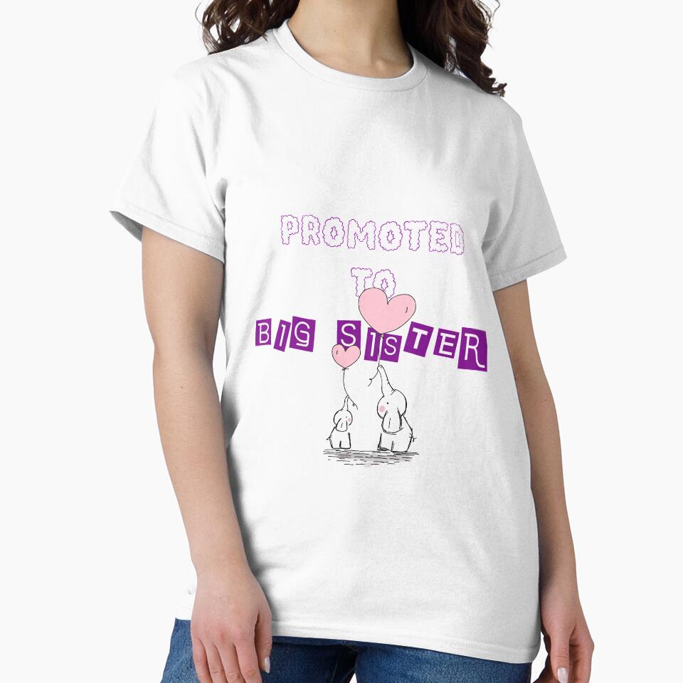 New sister Promoted To big sister 2021 Gift Pregnancy Announcement Essential T-Shirt by LilaDiams