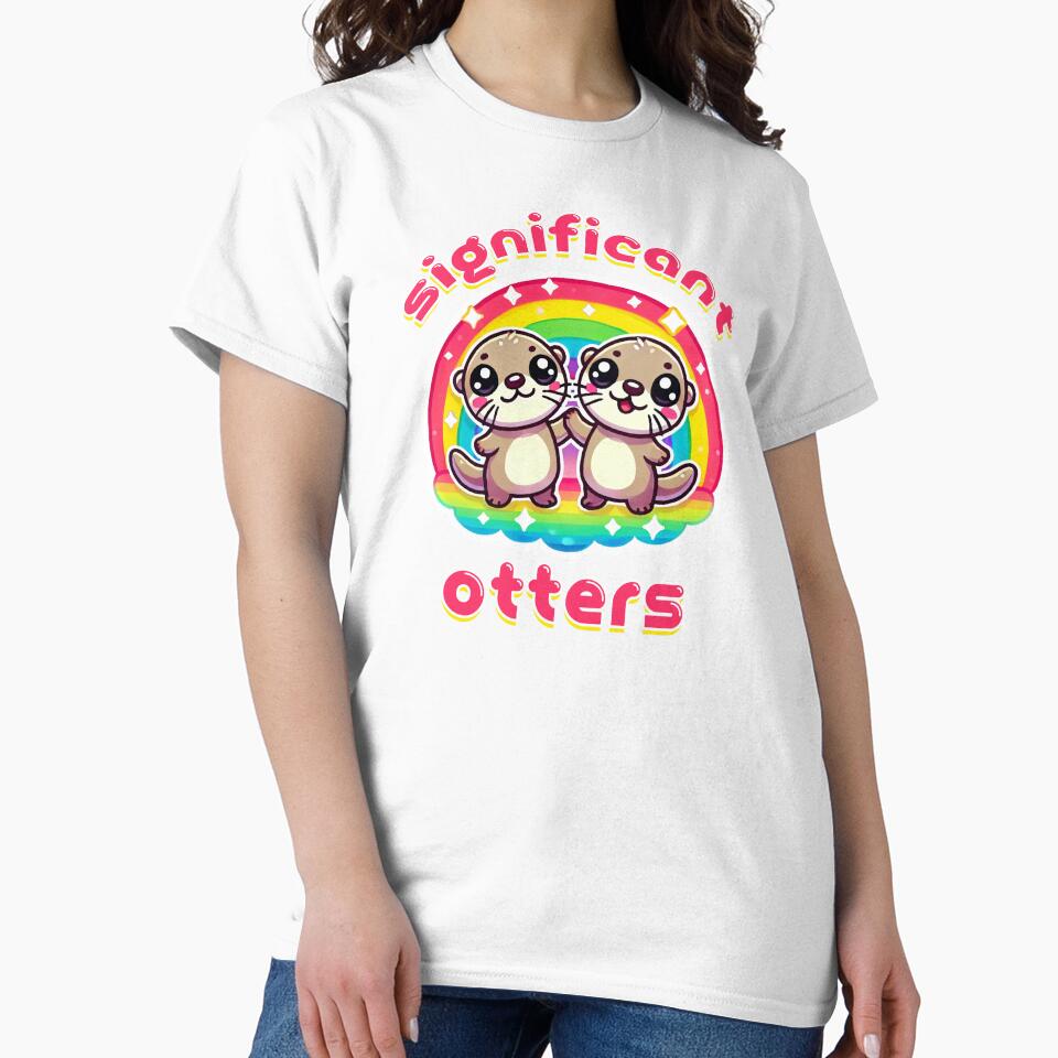 Kawaii Otter Holding Hands Significant Otters by DeesDeesigns