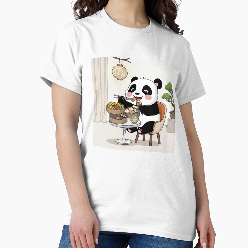 Cute Panda Eating Sushi & Dumplings – Kawaii Japanese Food Lover Design by snaperos
